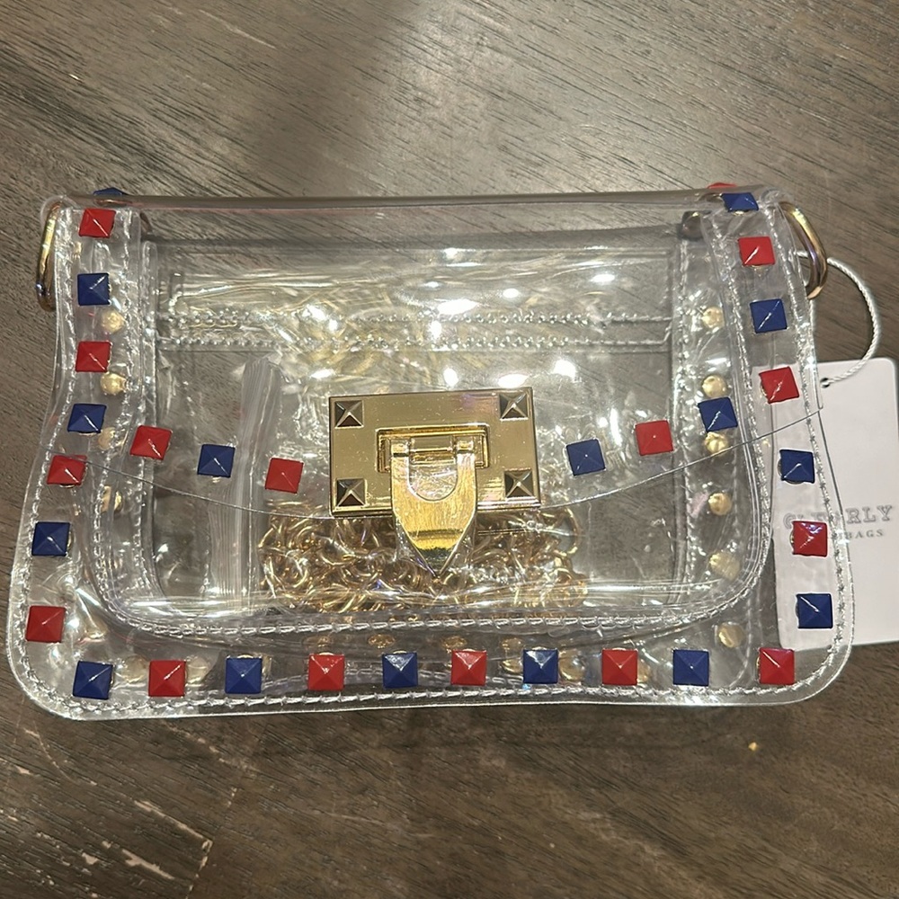 CLEARLY Handbags - Jackie Handbag in Red and Blue